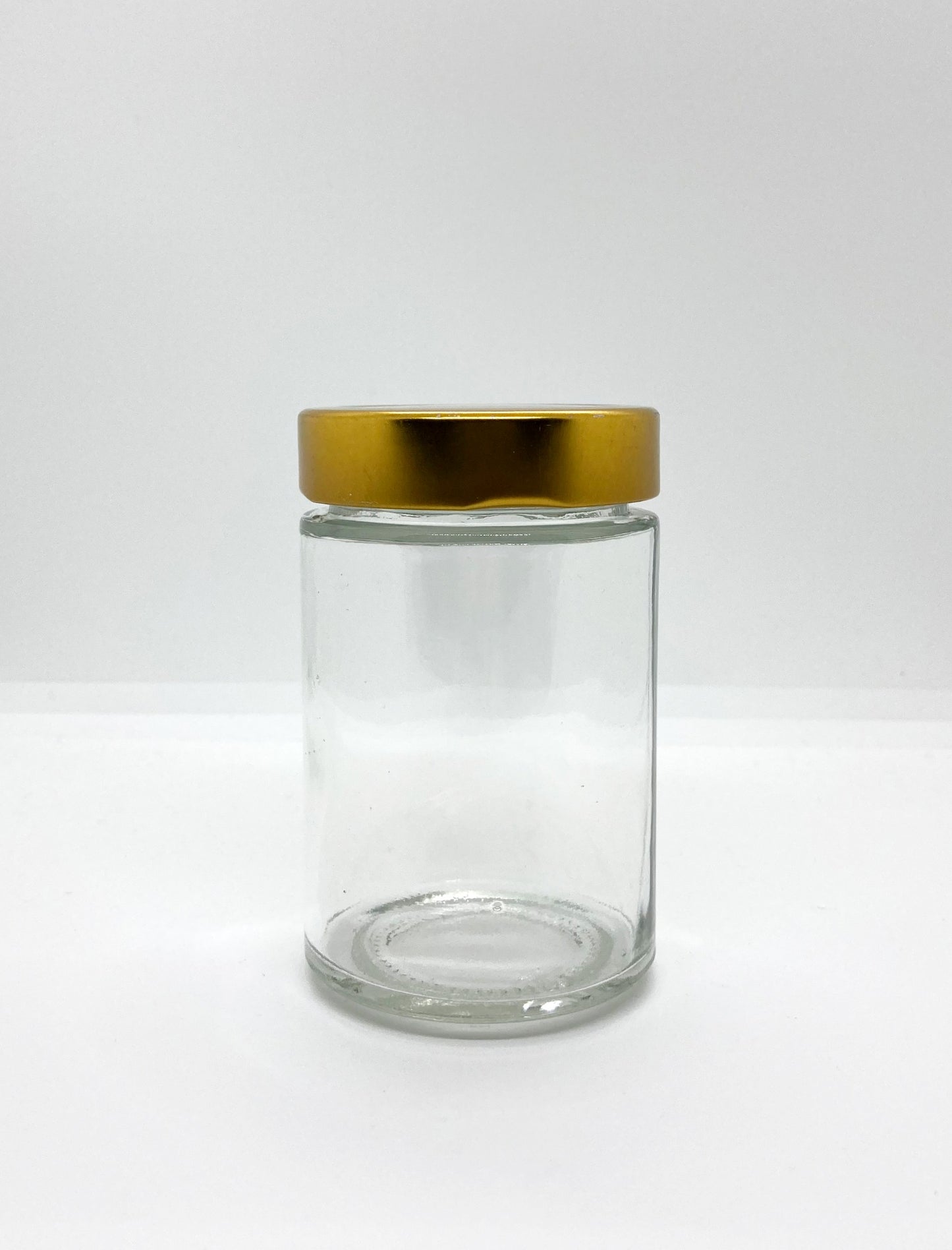 260mL. "Ergo" Clear Round Straight Cut Glass Jar and Deep Lid (Net Fill Capacity: 220mL.+/-)