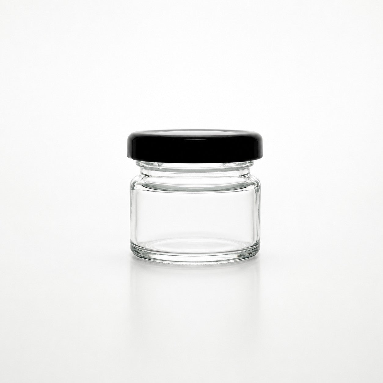30mL. Clear Round Straight Cut Glass Jar and Lid (Net Fill Capacity: 25mL.+/-)