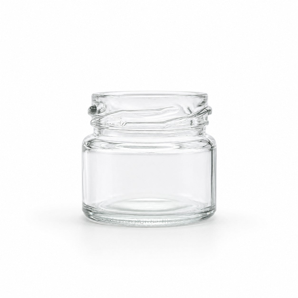 30mL. Clear Round Straight Cut Glass Jar and Lid (Net Fill Capacity: 25mL.+/-)