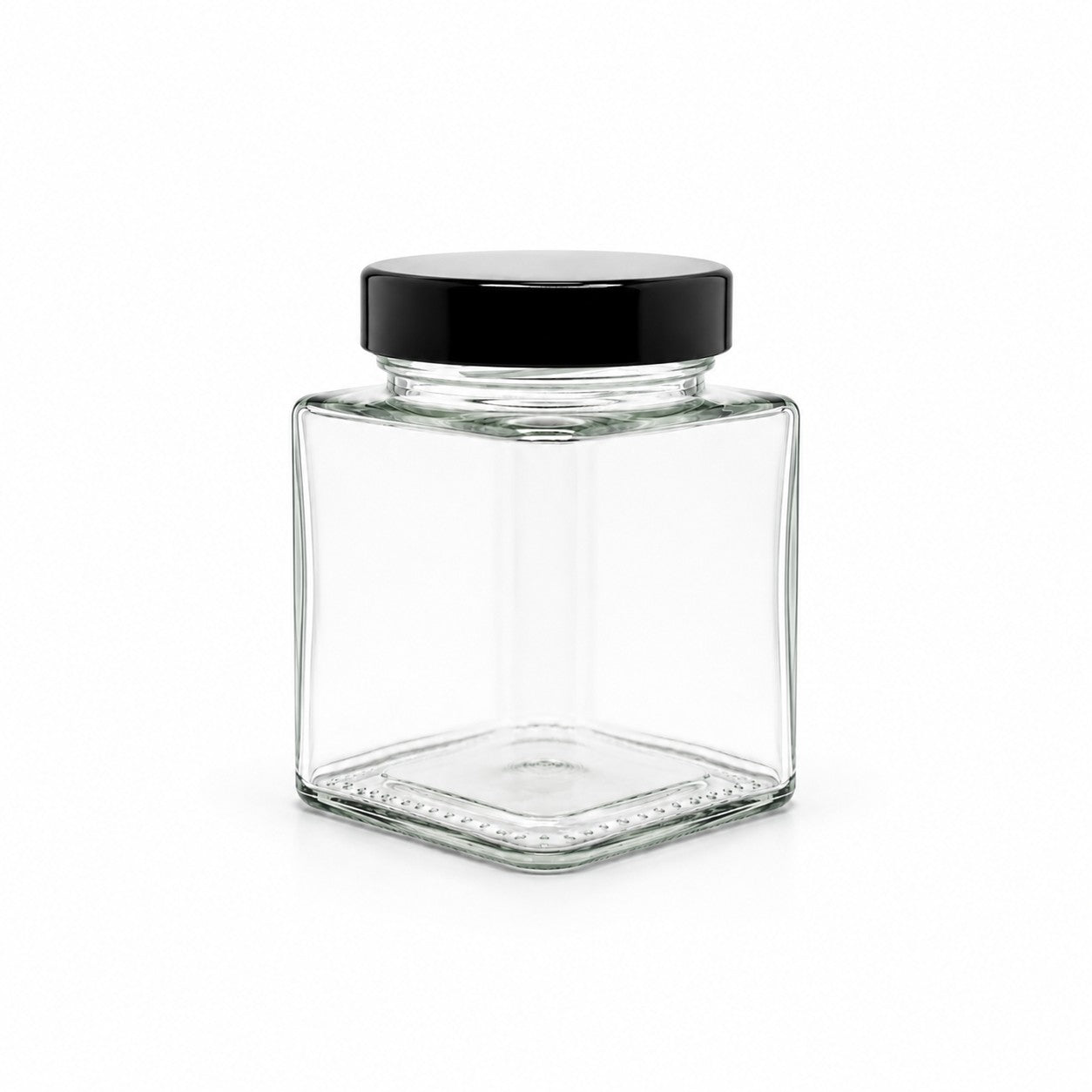 310mL. Clear Square Straight Cut Glass Jar