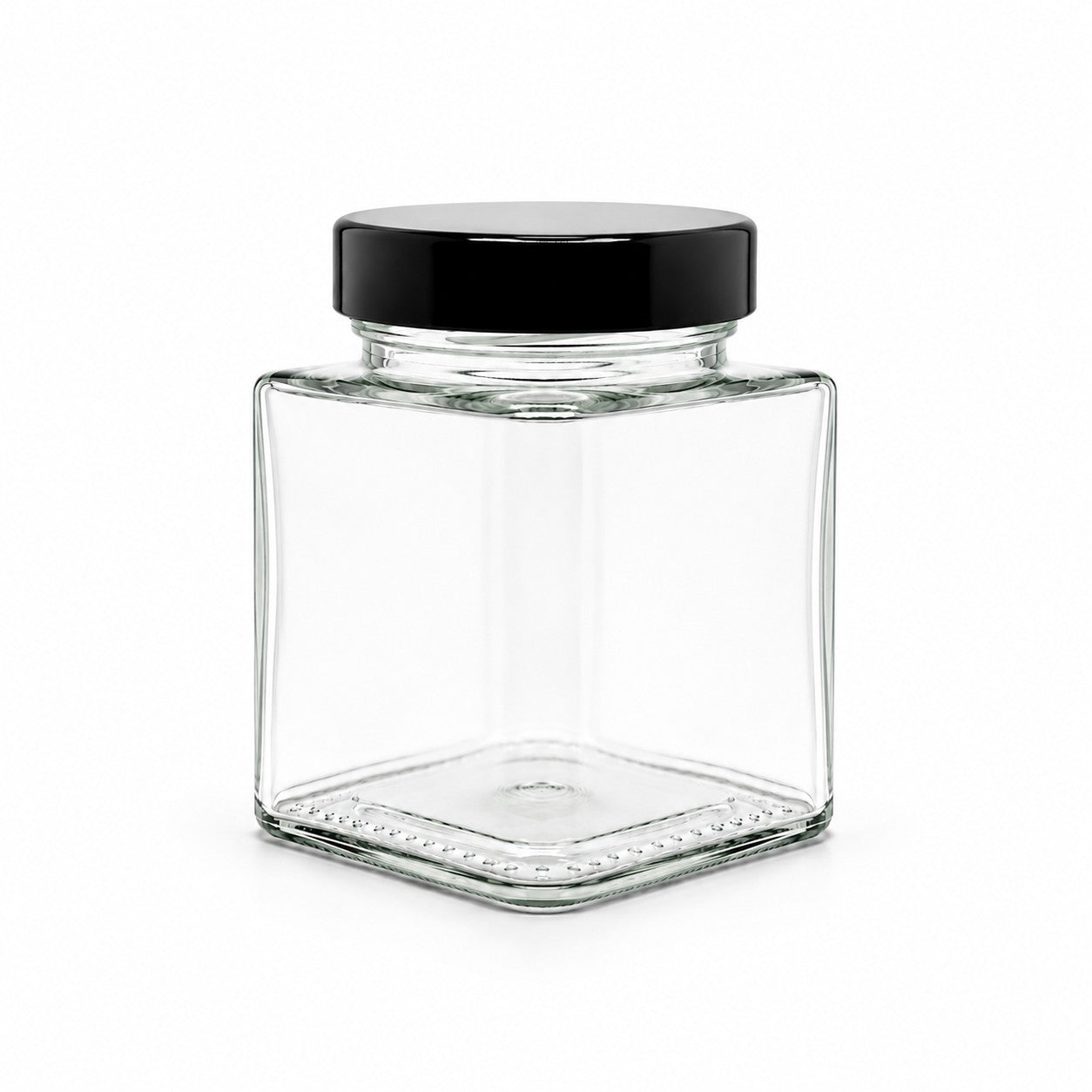 310mL. Clear Square Straight Cut Glass Jar and Deep Lid (Net Fill Capacity: 280mL.+/-)
