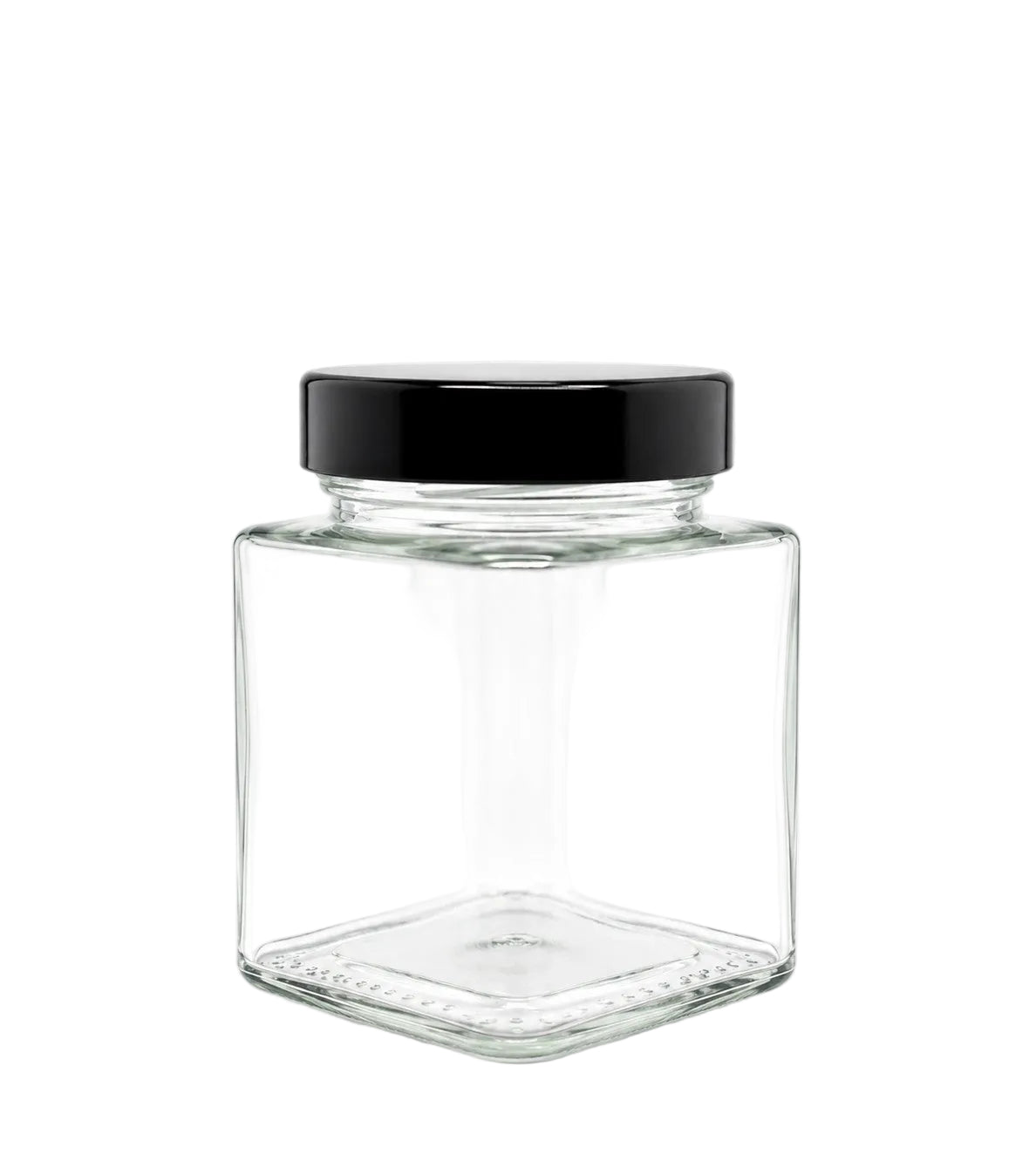 310mL. Clear Square Straight Cut Glass Jar and Deep Lid (Net Fill Capacity: 280mL.+/-)