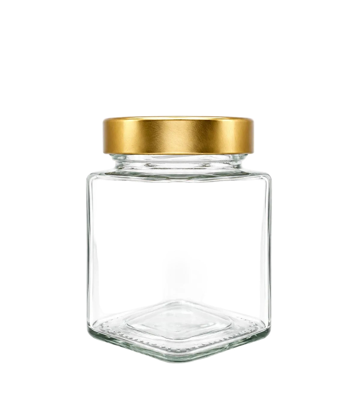 310mL. Clear Square Straight Cut Glass Jar and Deep Lid (Net Fill Capacity: 280mL.+/-)