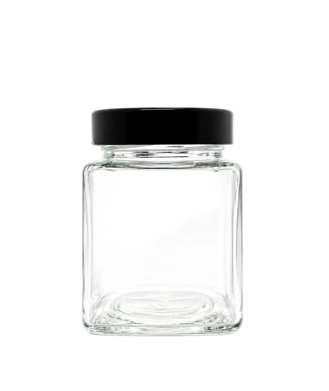 310mL. Clear Square Straight Cut Glass Jar and Deep Lid (Net Fill Capacity: 280mL.+/-)