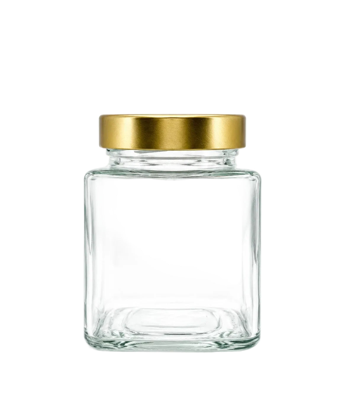 310mL. Clear Square Straight Cut Glass Jar and Deep Lid (Net Fill Capacity: 280mL.+/-)