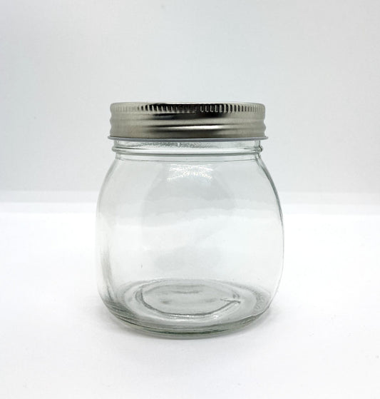 320mL. Mason glass jar (square) and Lid (Net Fill Capacity: 260mL.+/-)