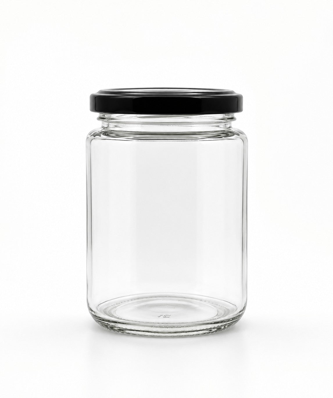 350mL. Clear Round Straight Cut Glass Jar and lid (Net Fill Capacity: 300mL.+/-)