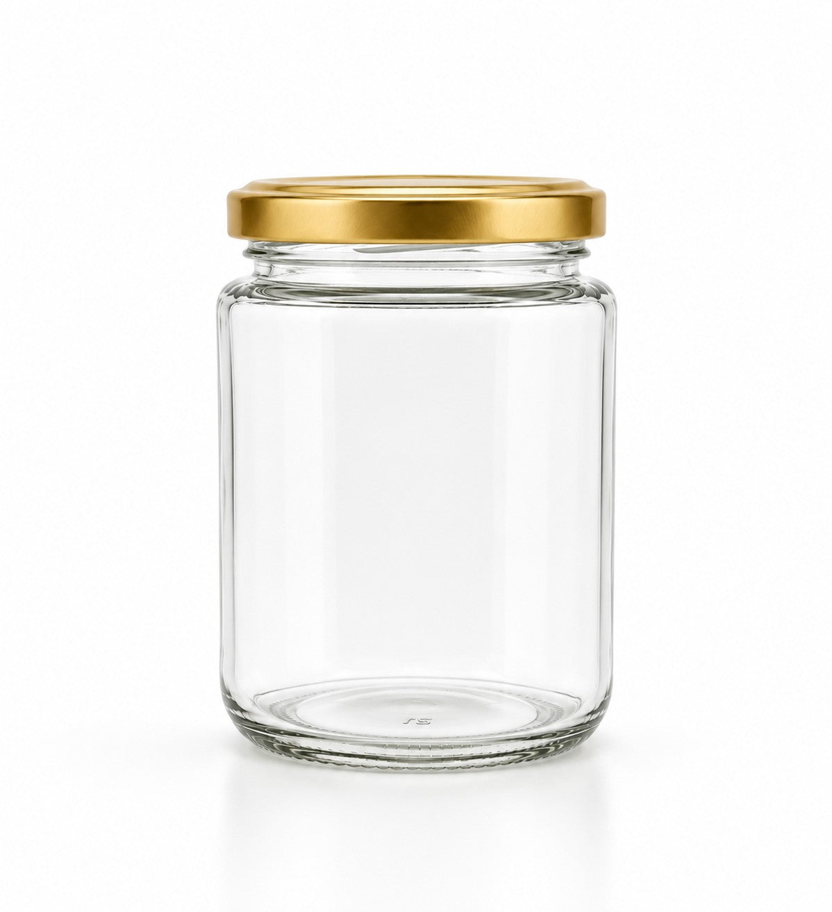 350mL. Clear Round Straight Cut Glass Jar and lid (Net Fill Capacity: 300mL.+/-)
