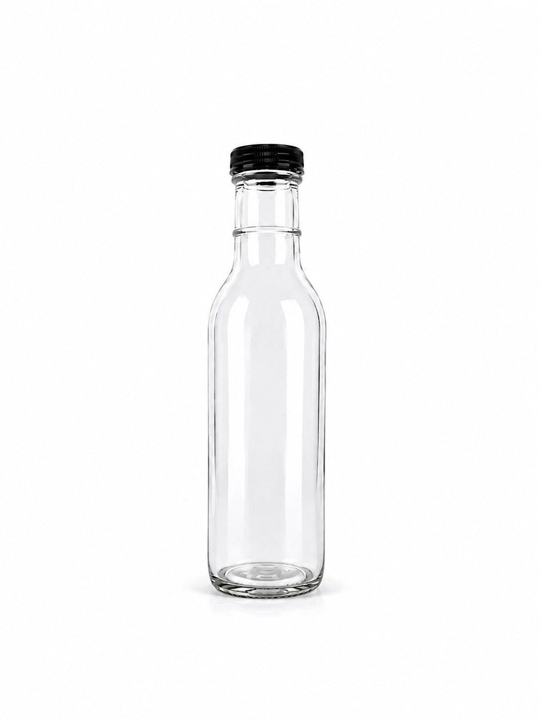 355ml Clear Glass Ring Neck Sauce Bottle and Cap