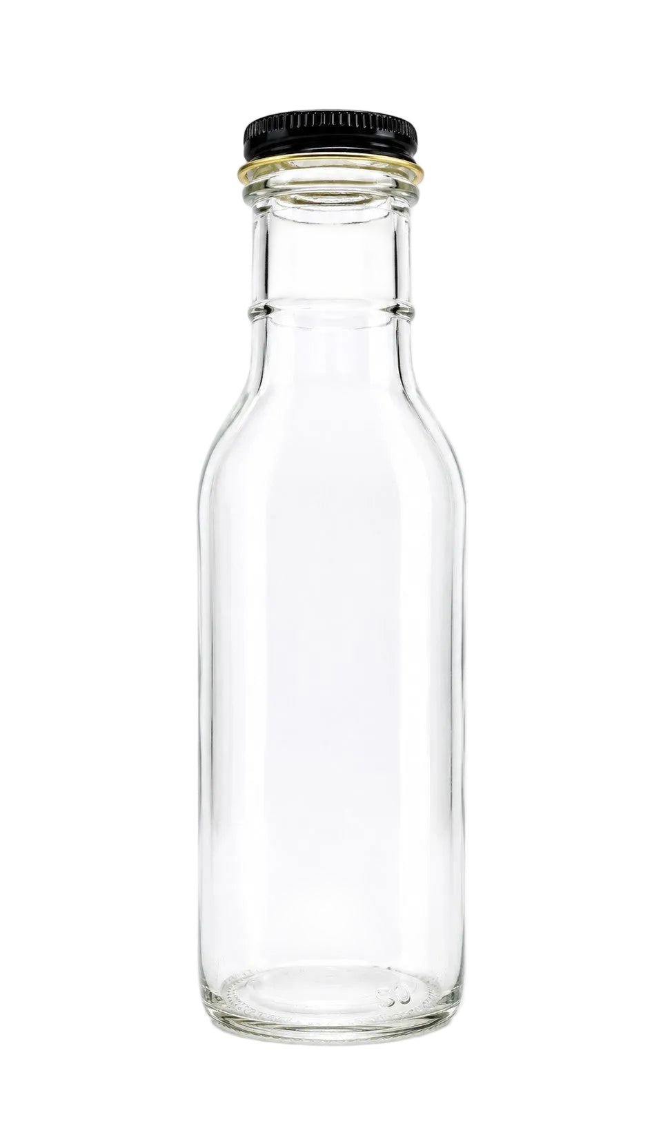 355ml Clear Glass Ring Neck Sauce Bottle and Cap