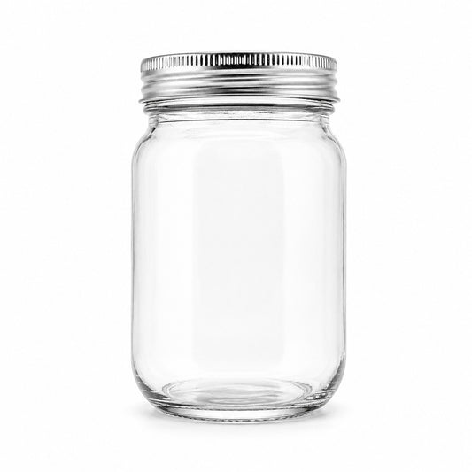 400 mL Round Mason Glass Jar | Lid Included | Case of 72