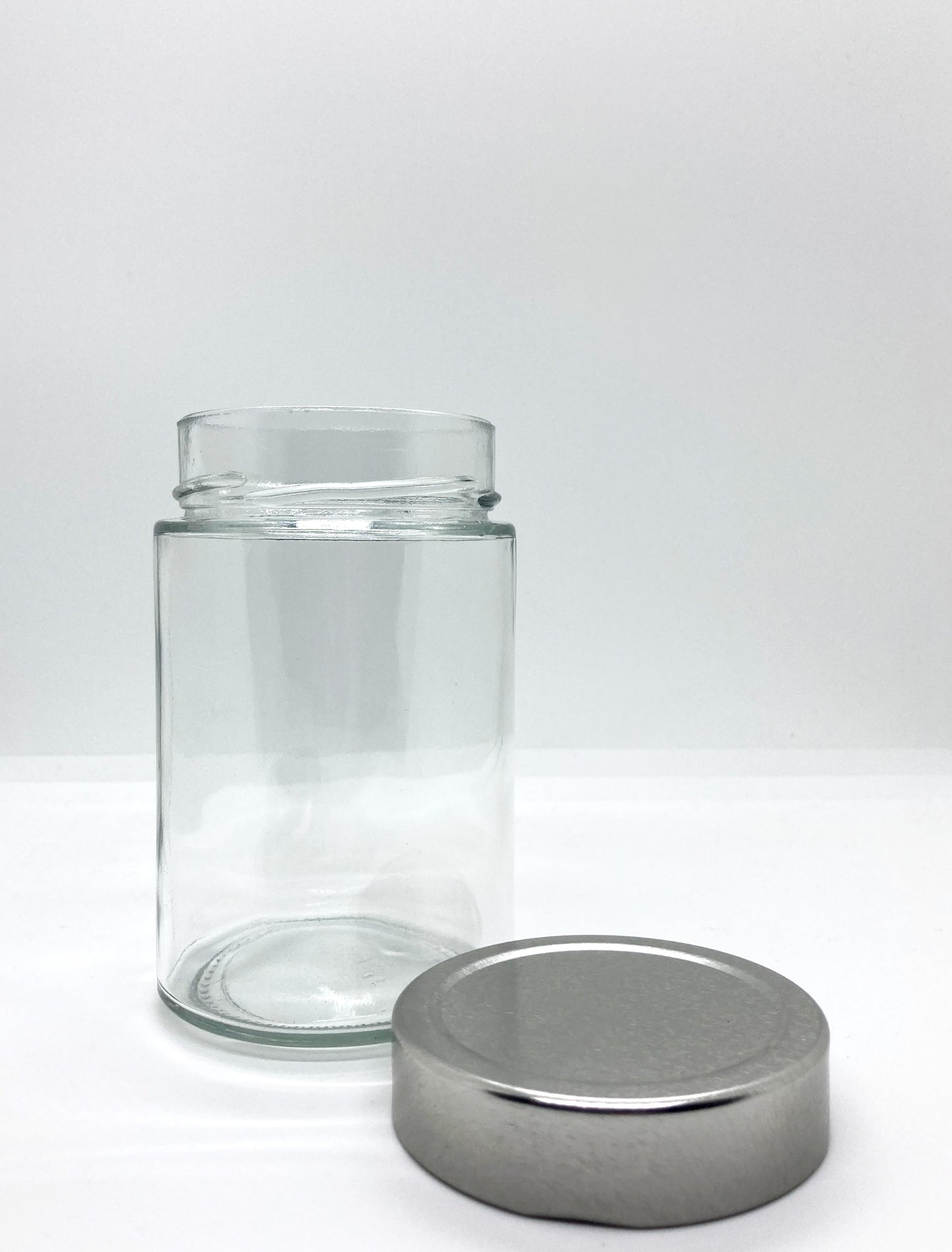 400mL. "Ergo" Clear Round Straight Cut Glass Jar and Deep Lid (Net Fill Capacity: 340mL.+/-)
