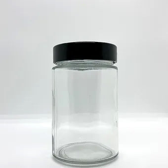 400mL. "Ergo" Clear Round Straight Cut Glass Jar and Deep Lid (Net Fill Capacity: 340mL.+/-)