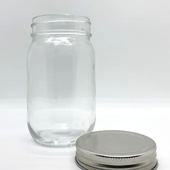 470mL. Mason glass jar (round) and Lid (Net Fill Capacity: 410mL.+/-)