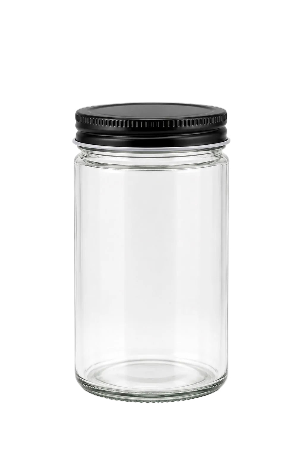 500ml Clear Round Straight Cut Glass Jar C.T.