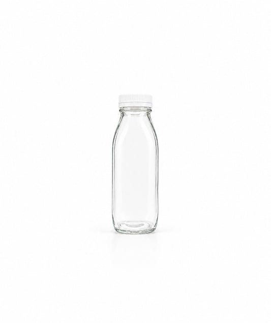 300 mL Square Milk Glass Bottle | Cap Included | Case of 70