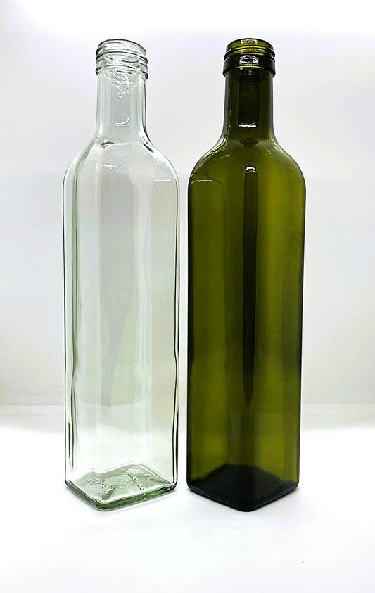 500mL. Square Glass Bottle and Cap.