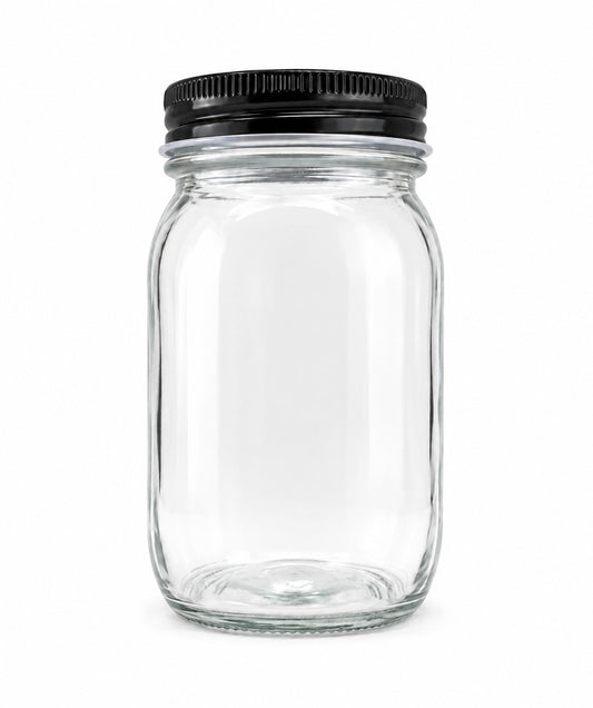 530 mL Round Mason Glass Jar | Lid Included | Cases of 6