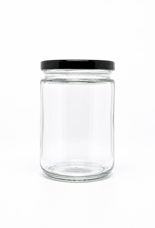 560 mL Straight Cut Glass Jar | Lid Included | Case of 6