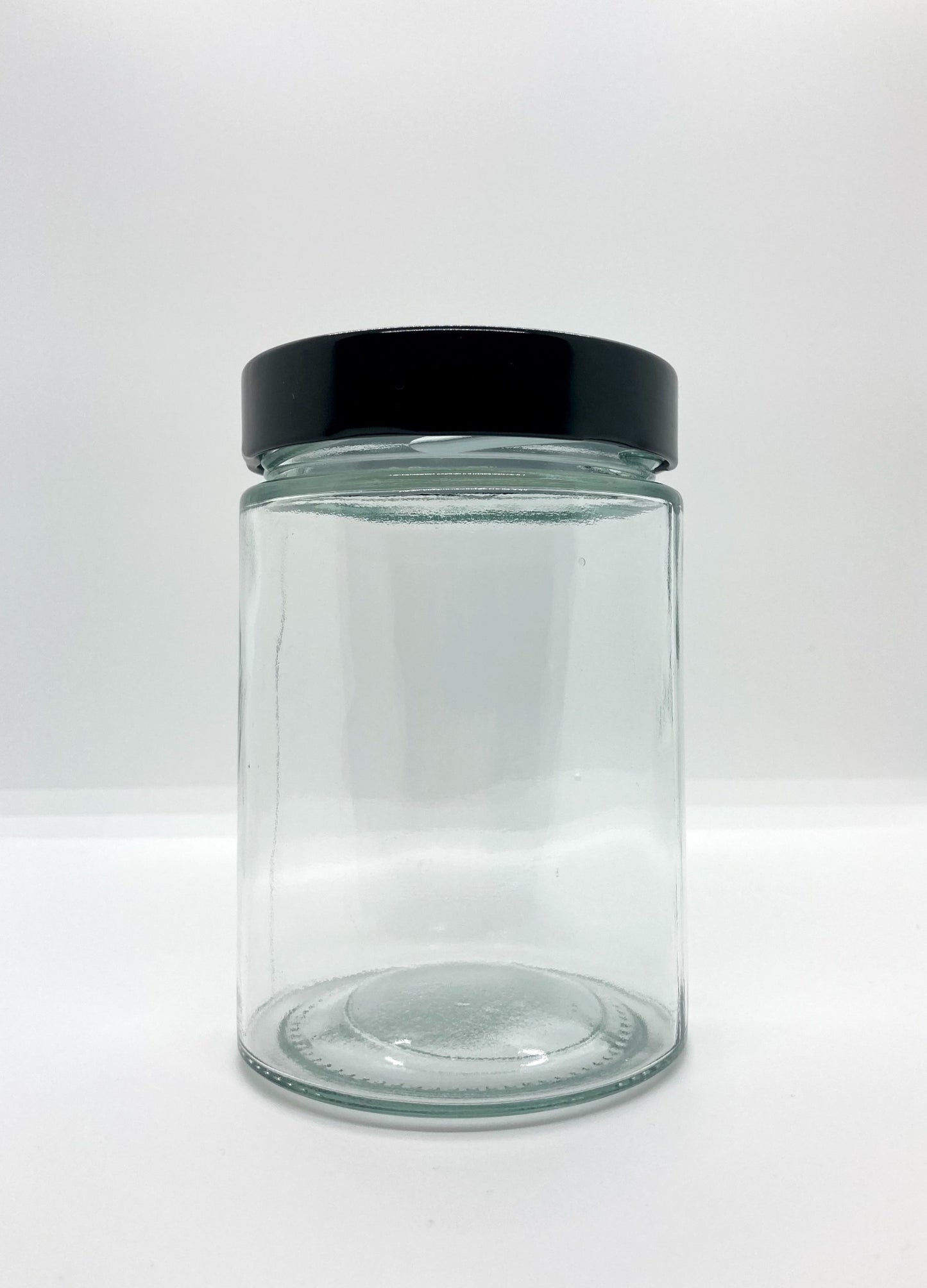 570mL. "Ergo" Clear Round Straight Cut Glass Jar and Deep Lid (Net Fill Capacity: 480mL.+/-)
