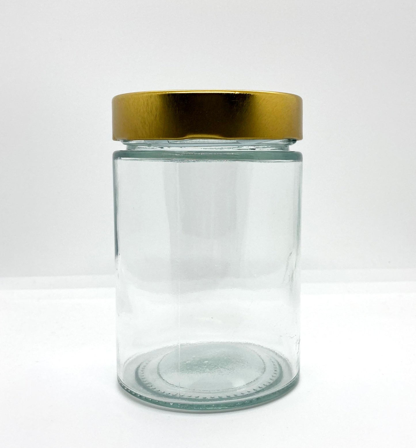 570mL. "Ergo" Clear Round Straight Cut Glass Jar and Deep Lid (Net Fill Capacity: 480mL.+/-)