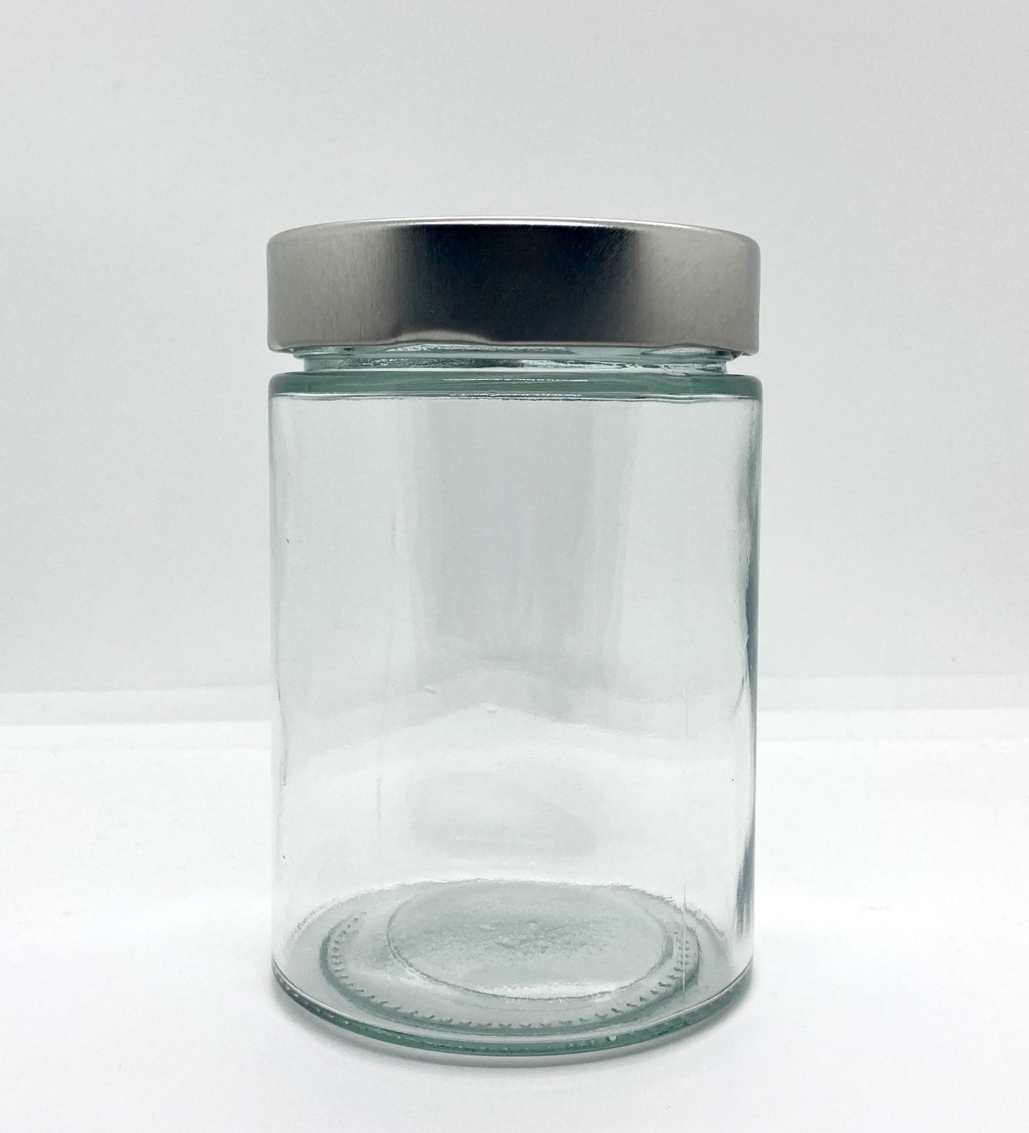 570mL. "Ergo" Clear Round Straight Cut Glass Jar and Deep Lid (Net Fill Capacity: 480mL.+/-)