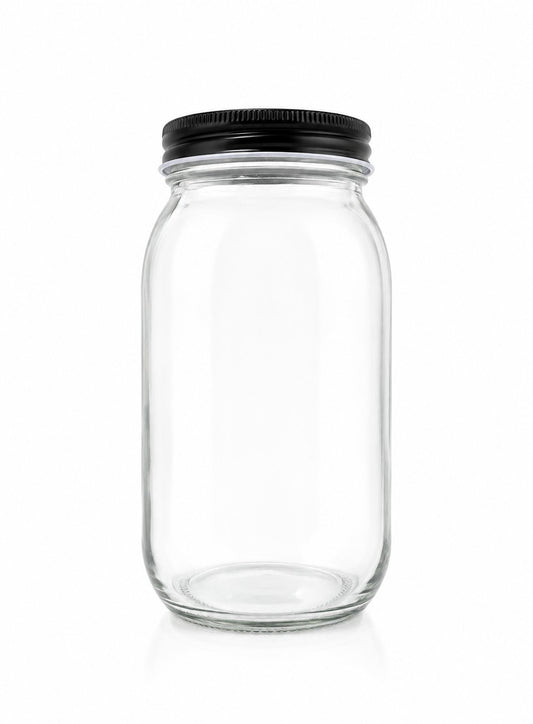 740 mL Round Mason Glass Jar | Lid Included | Case of 6