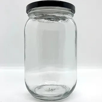 770mL. Clear Round Glass Jar and Lid (Net Fill Capacity: 690mL.+/-)