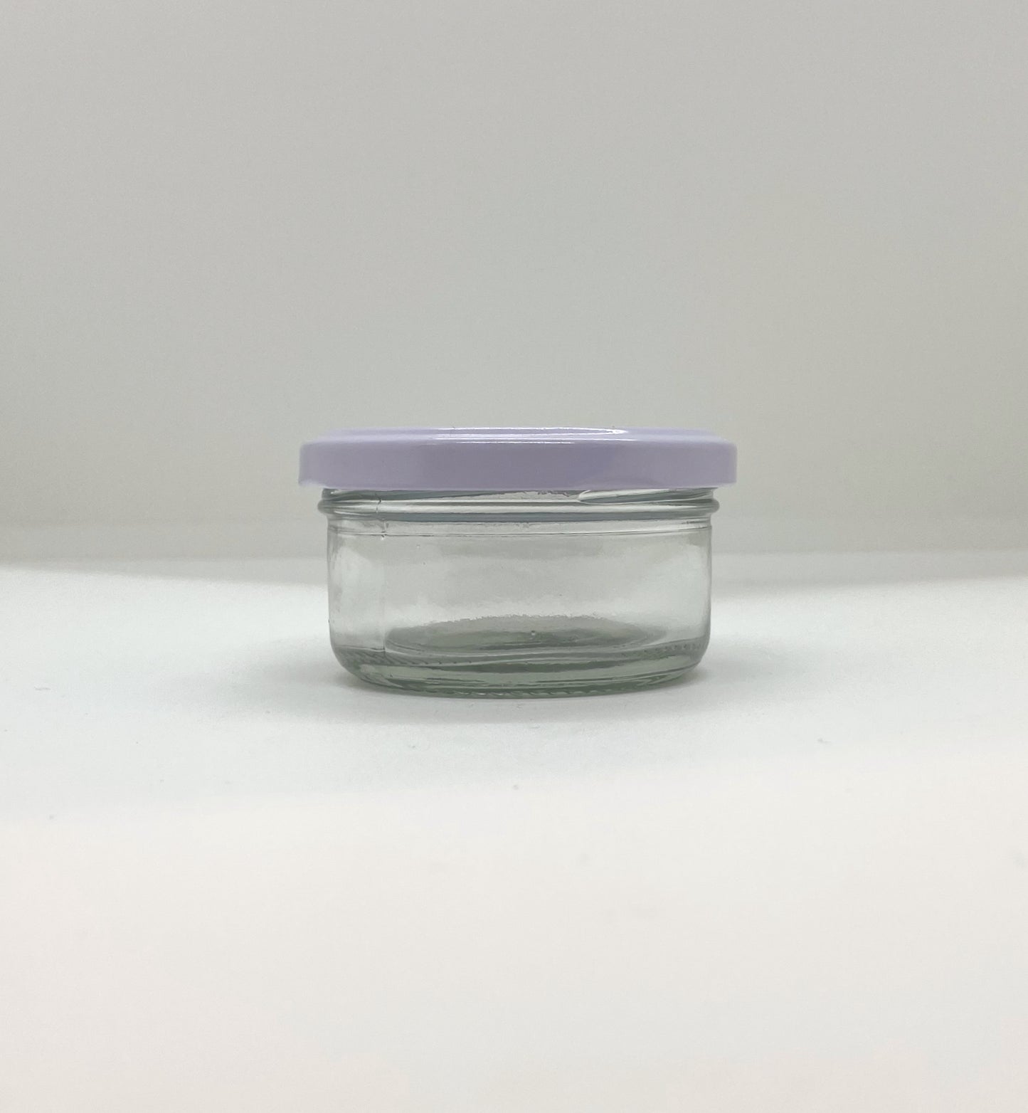 80mL. Clear Round Straight Cut Glass Jar/Thin lid (Net Fill Capacity: 50mL.+/-)