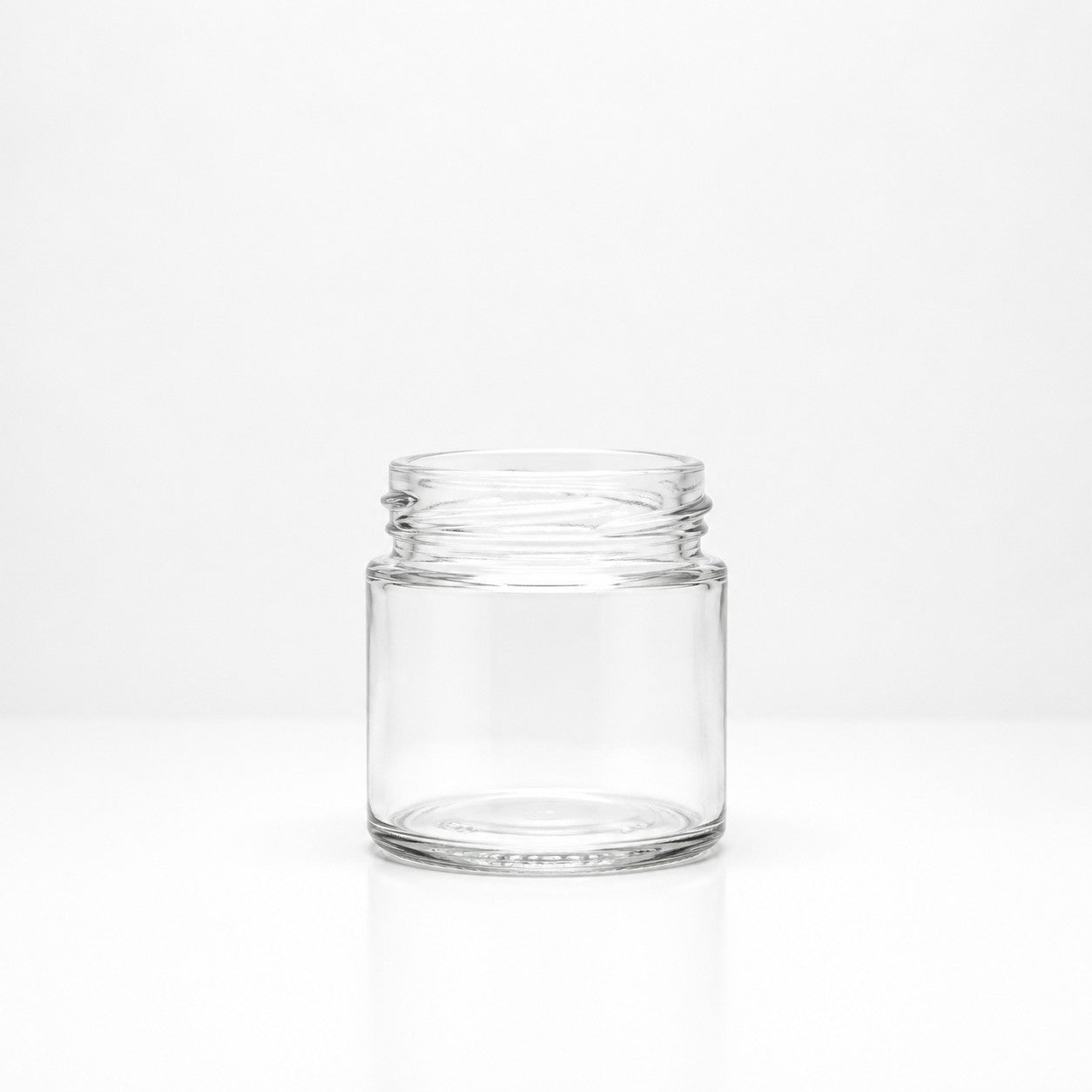 80mL. Clear Round Straight Cut Glass Jar and Lid (Net Fill Capacity: 70mL.+/-)
