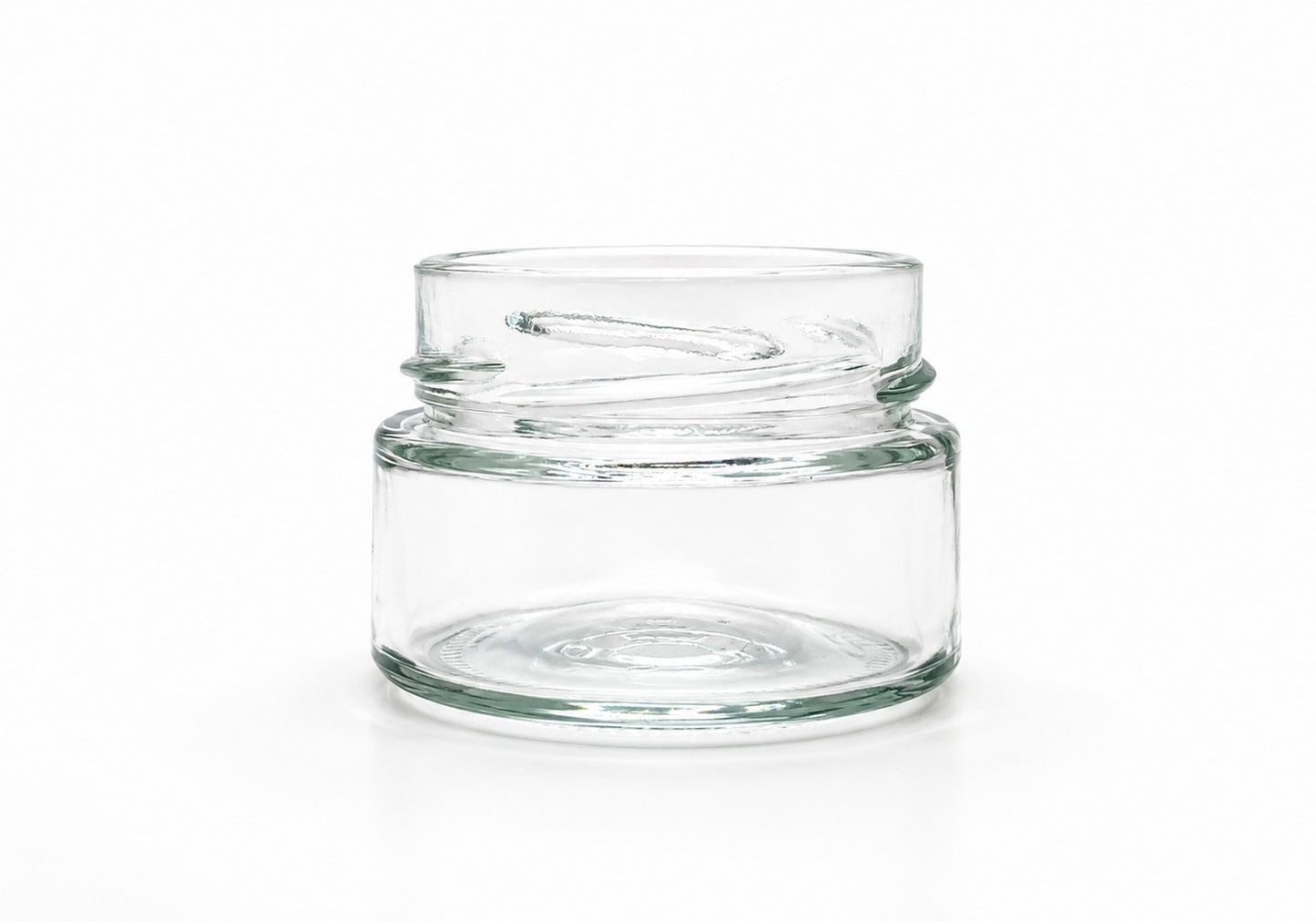 110mL. "Ergo" Clear Round Straight Cut Glass Jar