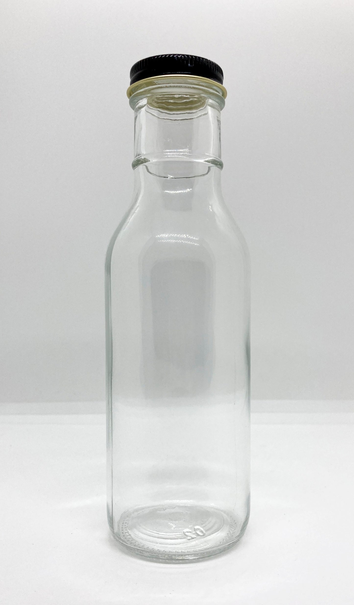 355ml Clear Glass Ring Neck Sauce Bottle and Cap