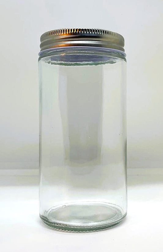500ml Clear Round Straight Cut Glass Jar C.T. and Lid (Net Fill Capacity: 470mL.+/-)