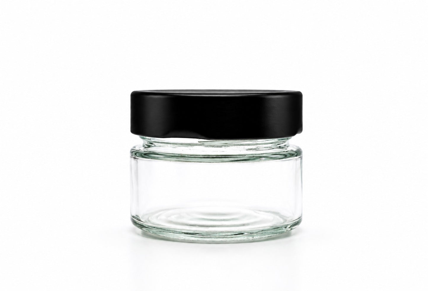 110mL. "Ergo" Clear Round Straight Cut Glass Jar