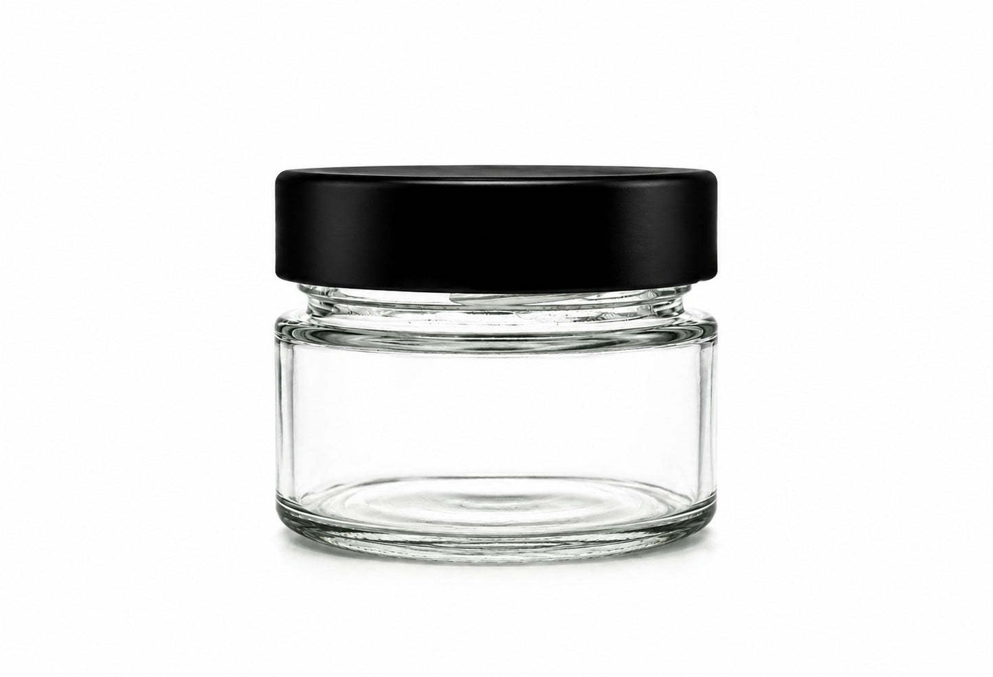 110mL. "Ergo" Clear Round Straight Cut Glass Jar