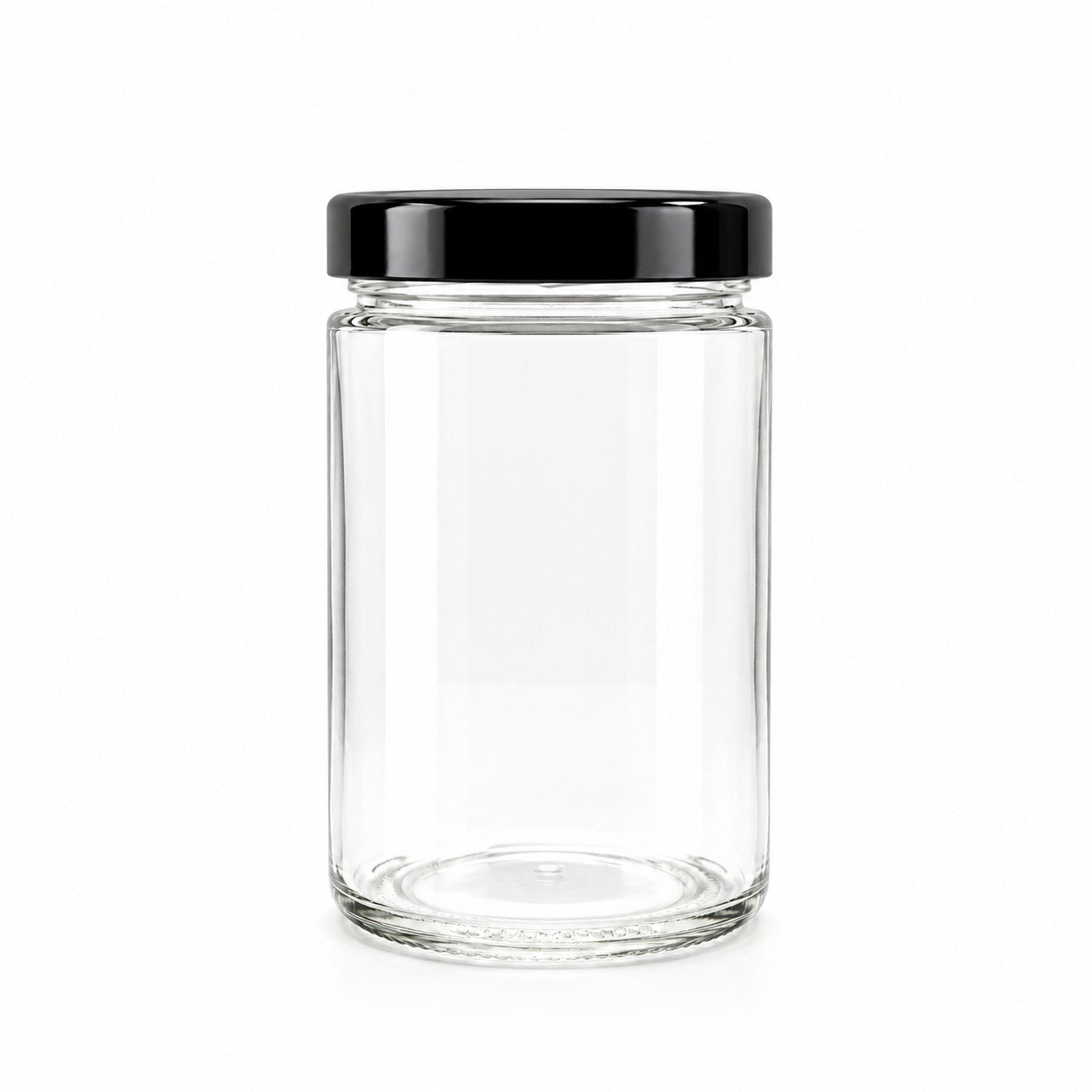 260mL. "Ergo" Clear Round Straight Cut Glass Jar