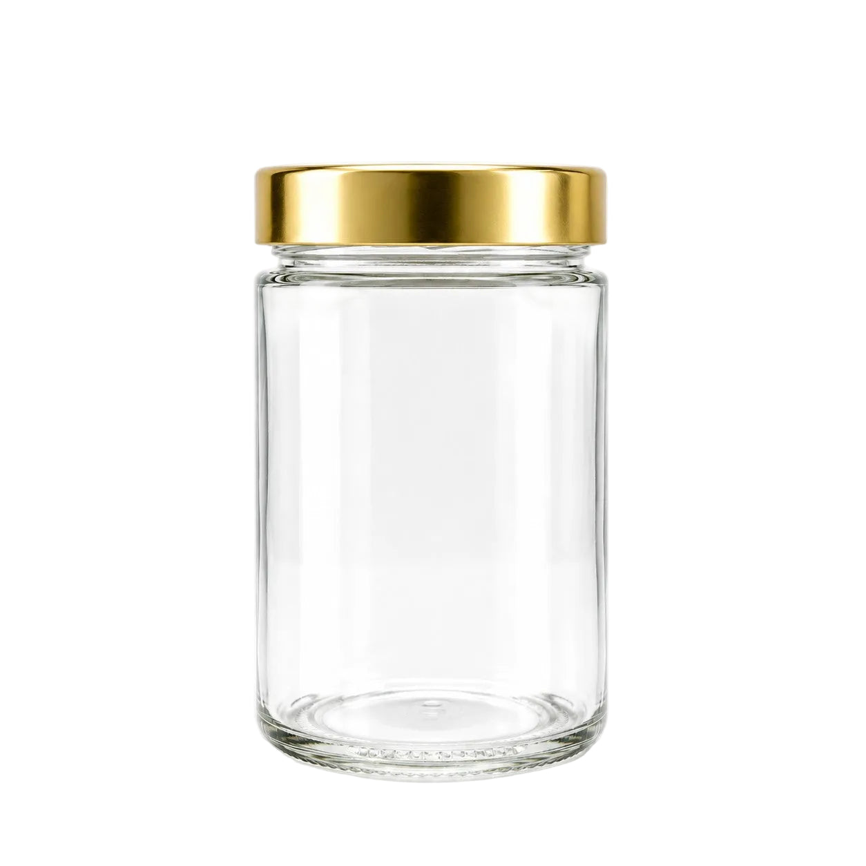 260mL. "Ergo" Clear Round Straight Cut Glass Jar