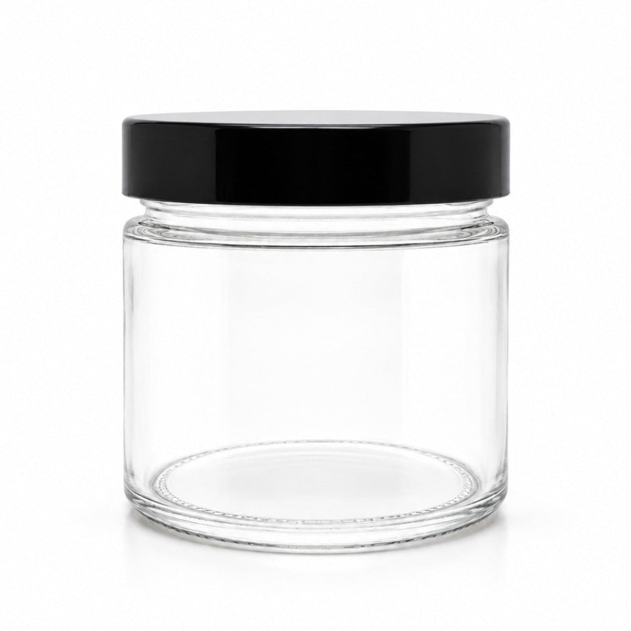 450mL. "Ergo" Clear Round Straight Cut Glass Jar