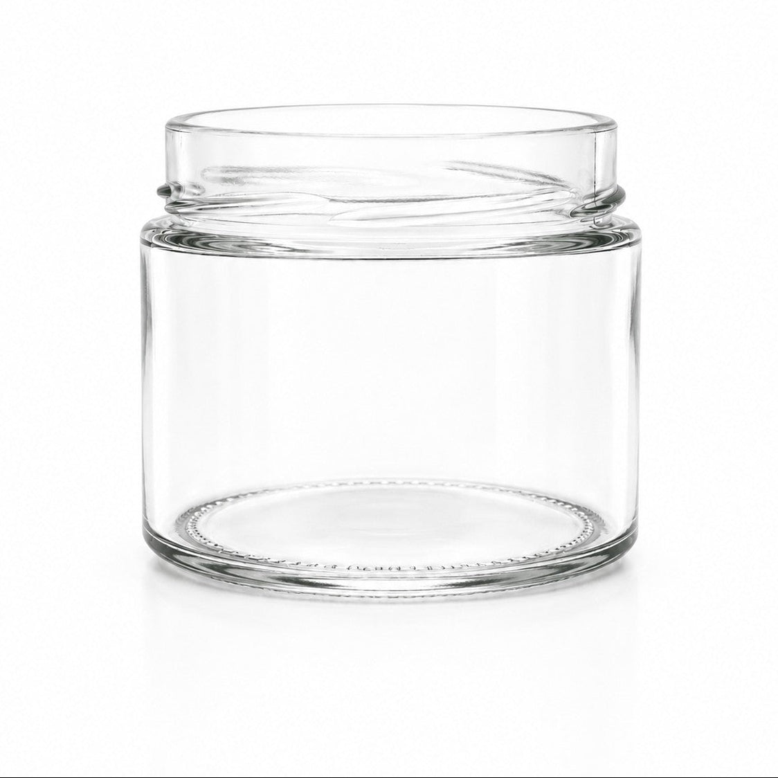 450mL. "Ergo" Clear Round Straight Cut Glass Jar