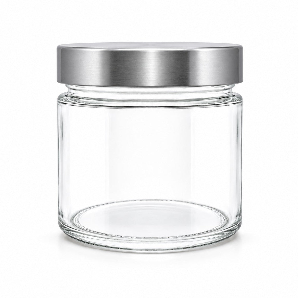 450mL. "Ergo" Clear Round Straight Cut Glass Jar