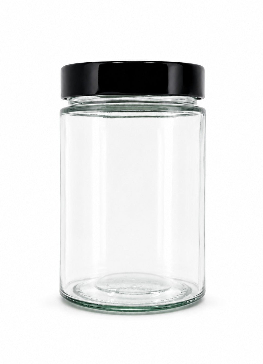 570mL. "Ergo" Clear Round Straight Cut Glass Jar