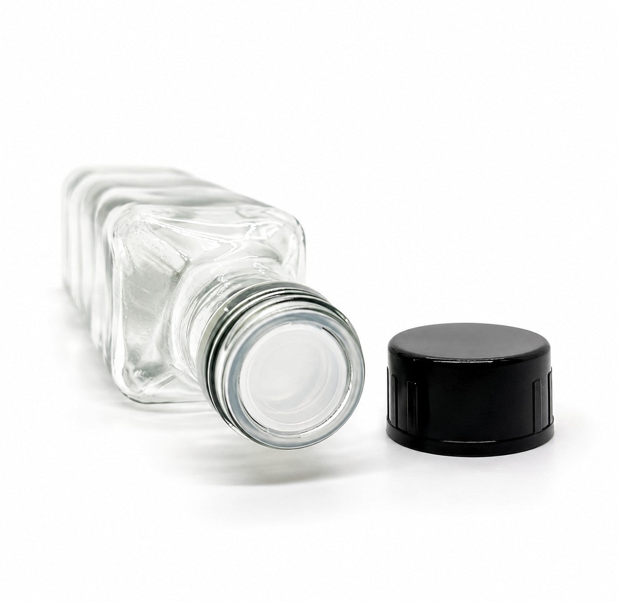 500 mL Square Glass Bottle | Cap Included | Case of 6