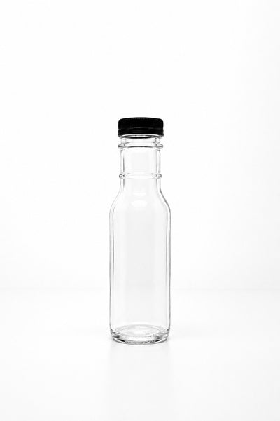 250ml Clear Glass Ring Neck Sauce Bottle and Cap