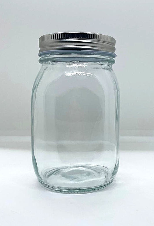 530mL. Mason glass jar (square) and Lid (Net Fill Capacity: 490mL.+/-)
